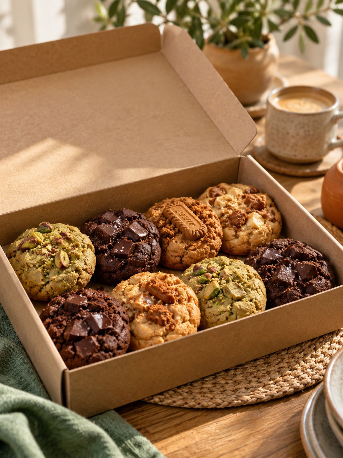 Caja de cookies caseras variadas