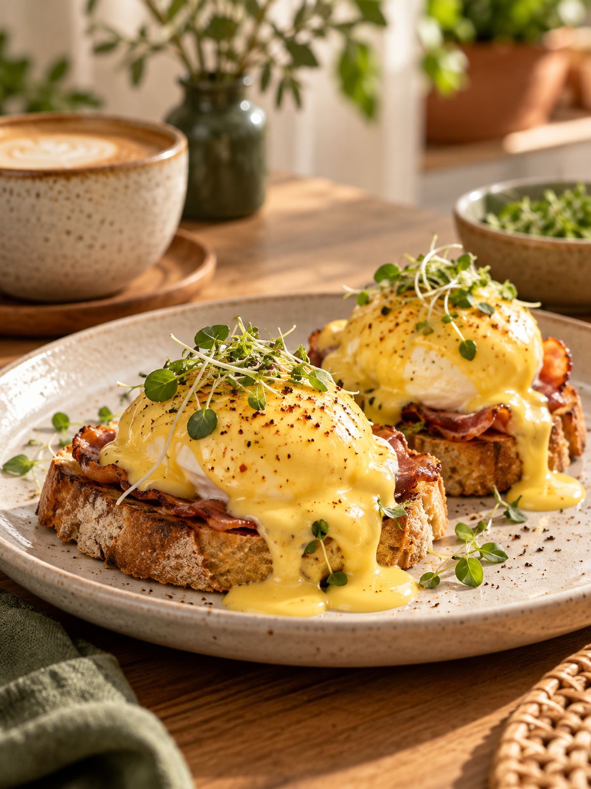 Huevos benedict con salsa holandesa